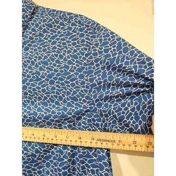 Poggianti 1958 Button Up Long Sleeves Shirt Men's 40 15 3/4 Abstract Blue White - Picture 6 of 10